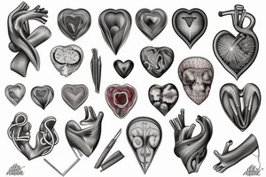 anatomic heart tattoo idea