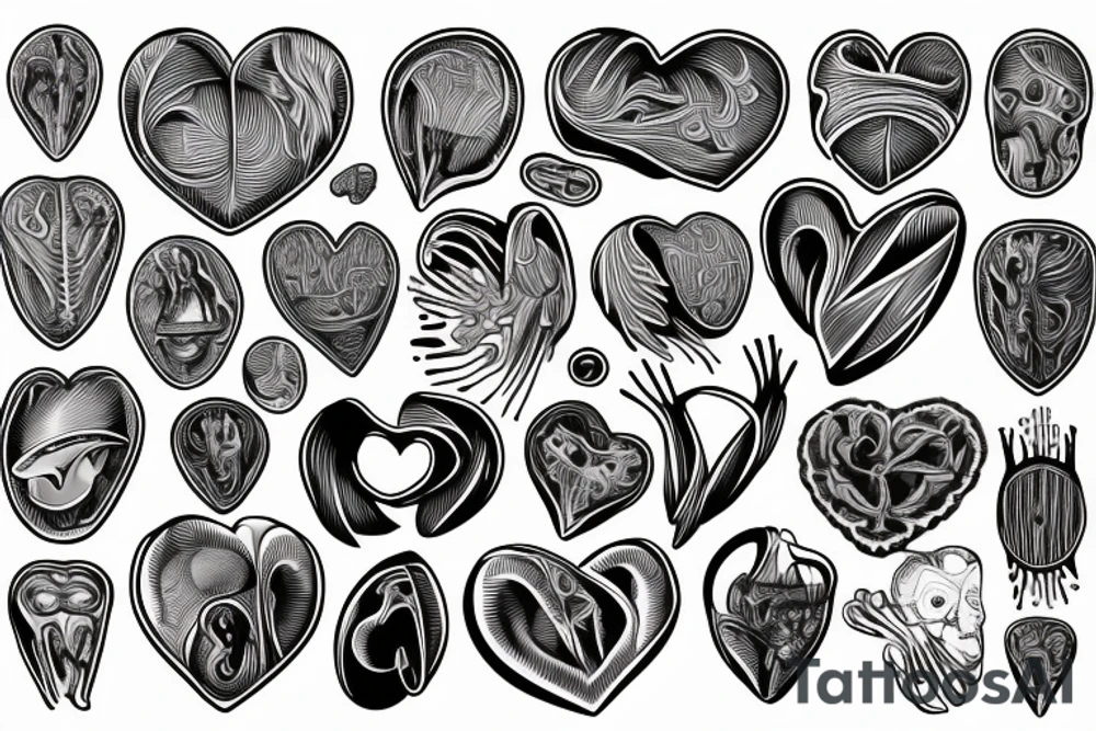 anatomic heart tattoo idea