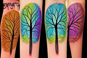 A colored tree of life with the 4 colored elements for my forearm tattoo idea