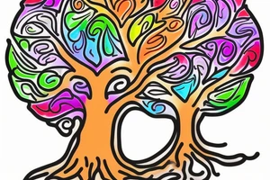 A colored tree of life with the 4 colored elements for my forearm tattoo idea