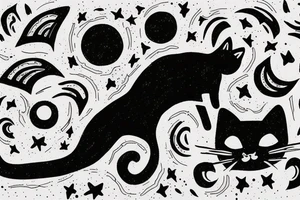Cat looking in to the night sky tattoo idea