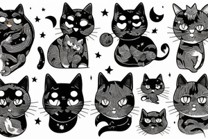 Cat looking in to the night sky tattoo idea