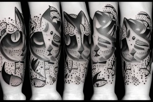 Cat looking in to the night sky tattoo idea