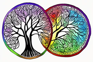 A colored tree of life with the 4 colored elements for my forearm tattoo idea