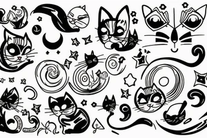 Cat looking in to the night sky tattoo idea