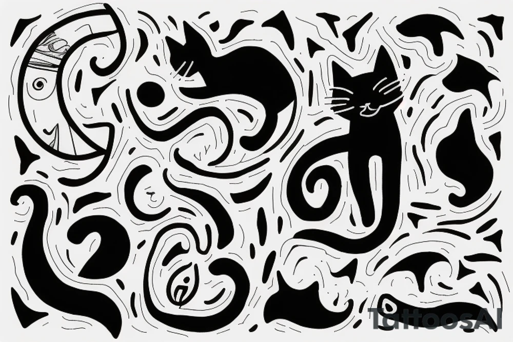 Cat looking in to the night sky tattoo idea