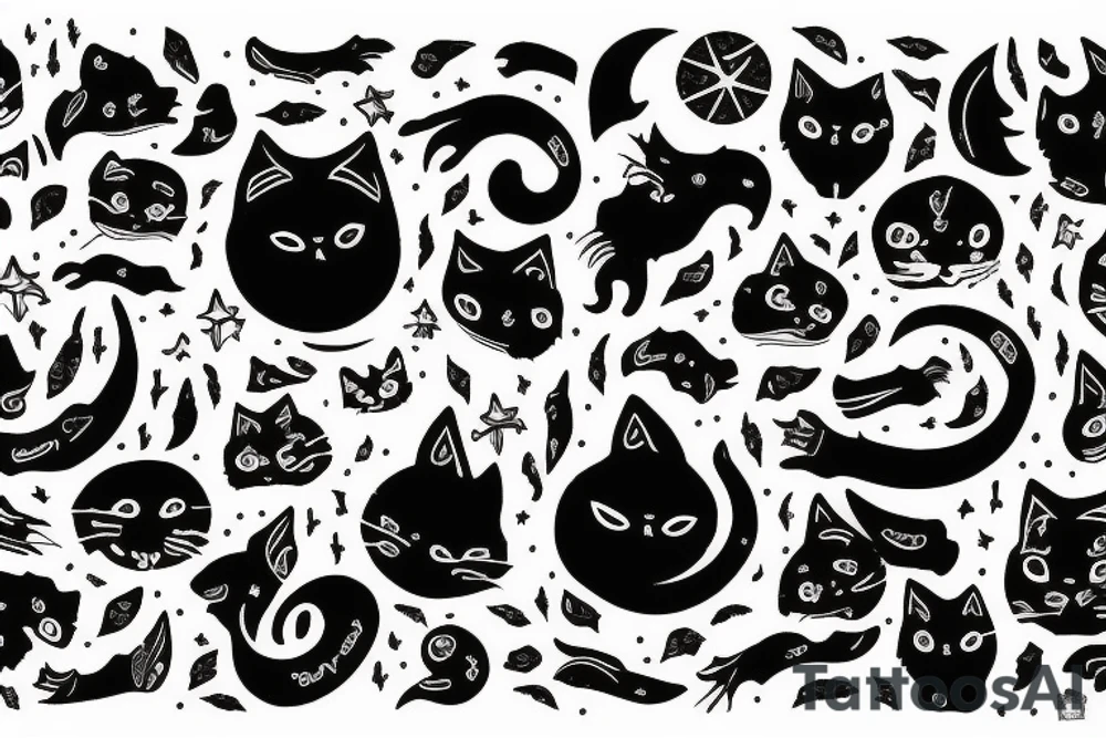 Cat looking in to the night sky tattoo idea