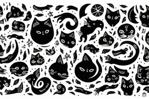 Cat looking in to the night sky tattoo idea