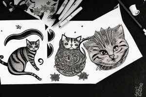 Cat looking in to the night sky tattoo idea