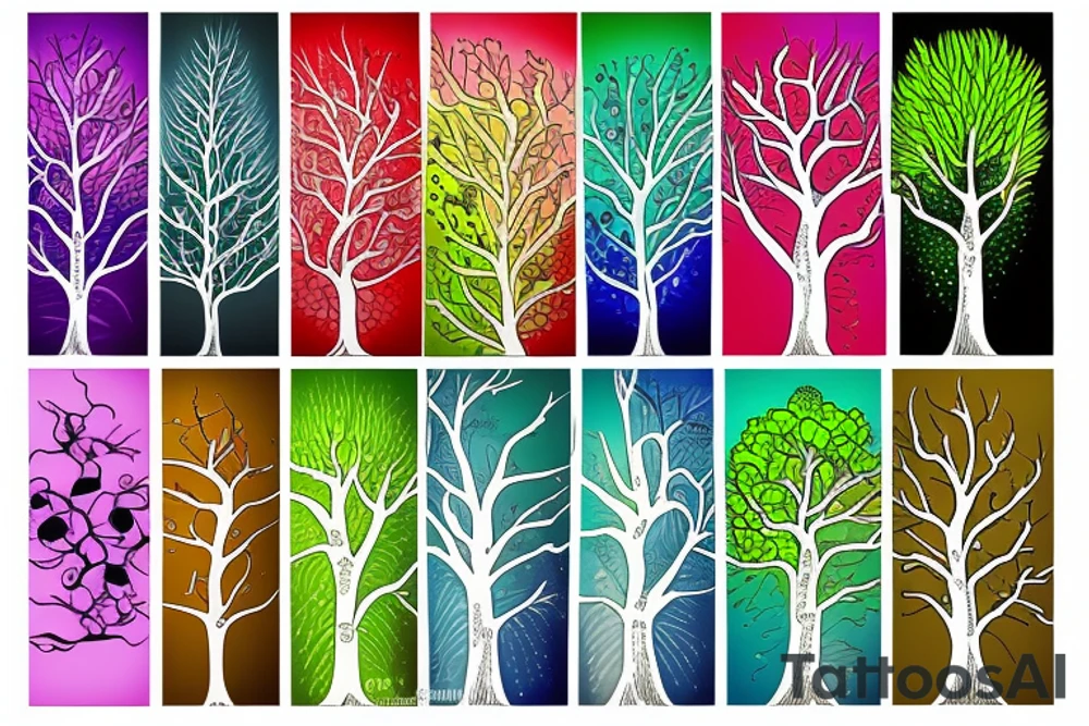 A colored tree of life with the 4 colored elements for my forearm tattoo idea