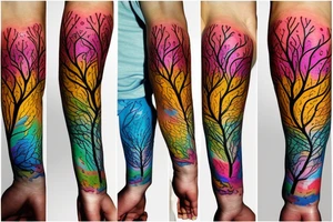 A colored tree of life with the 4 colored elements for my forearm tattoo idea