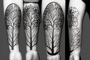 A colored tree of life with the 4 colored elements fire, water, air and earth for my forearm tattoo idea