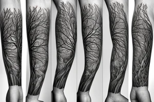 A colored tree of life with  fire, water, air and earth for my forearm tattoo idea