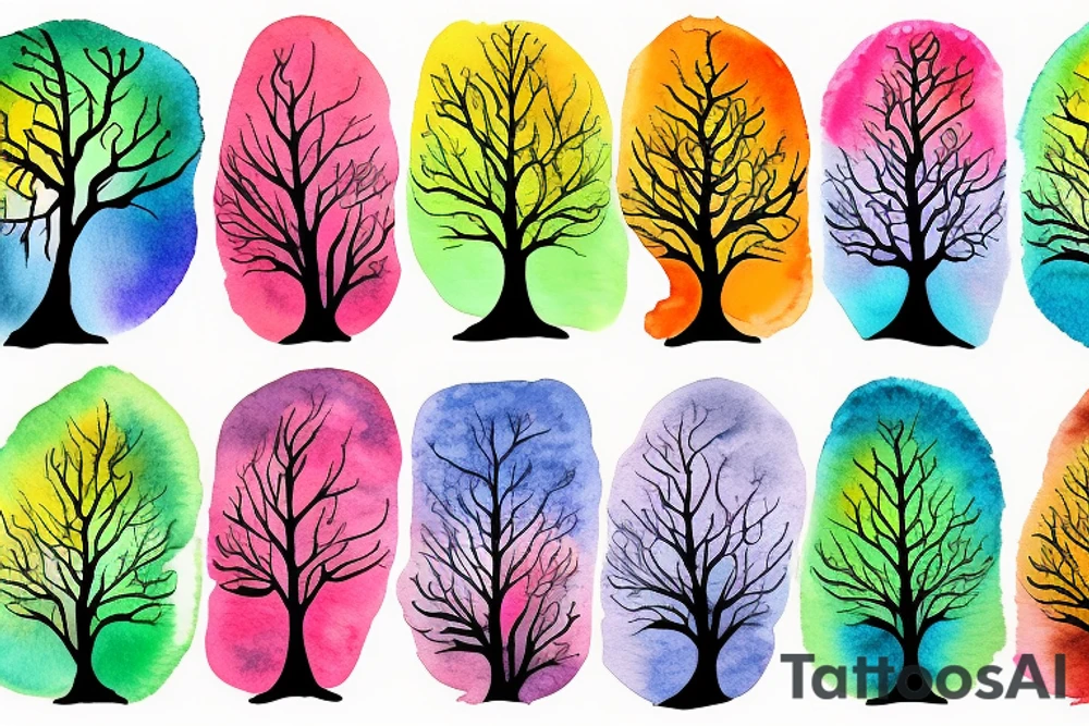 A colored tree of life with  fire, water, air and earth for my forearm tattoo idea