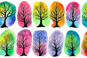 A colored tree of life with  fire, water, air and earth for my forearm tattoo idea