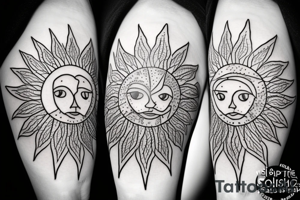 A colored tree of life in the background the sun for my forearm tattoo idea