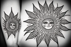 A colored tree of life in the background the sun for my forearm tattoo idea