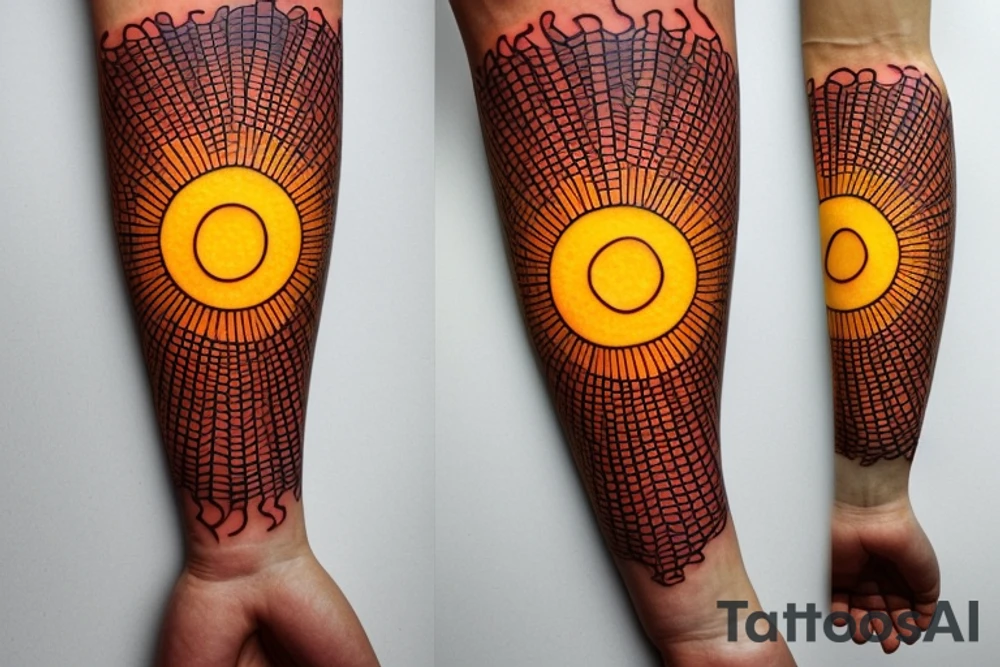 A colored tree of life in the background a yellow sun for my forearm tattoo idea