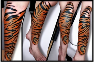 winter tiger foot tattoo tattoo idea