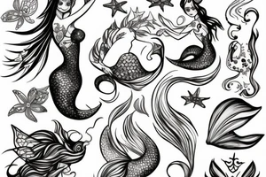 Fairy mermaid tattoo idea