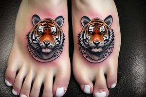 tiger in the snow on the foot tattoo idea