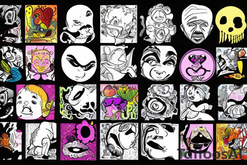 Baby yoga and Scarface graffitti tattoo idea