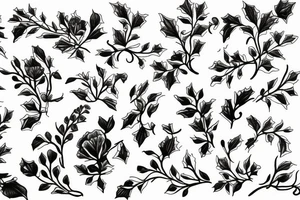 Sweet pea and holly flower tattoo idea