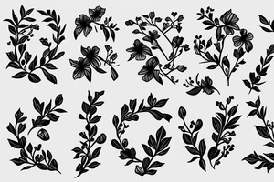 Sweet pea and holly flower tattoo idea