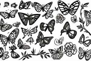 Semicolon Butterfly and a okive Branch tattoo idea