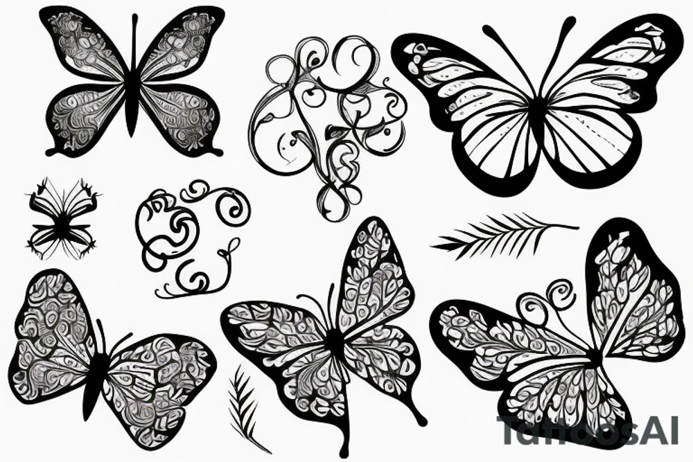 Semicolon Butterfly and a olive Branch tattoo idea