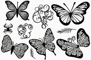 Semicolon Butterfly and a olive Branch tattoo idea