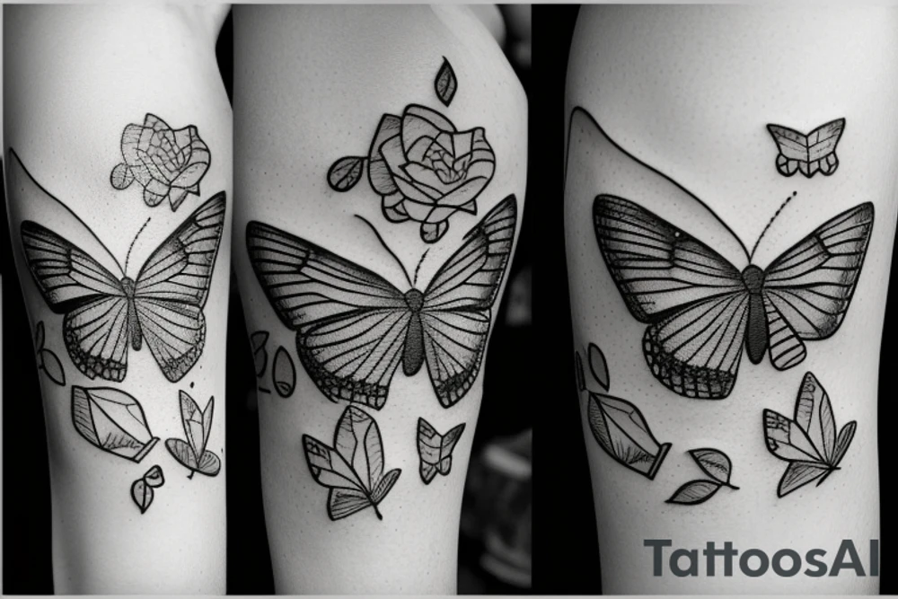 Butterfly with a semicolon as body tattoo idea