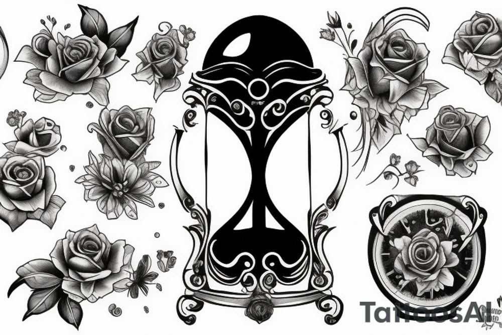 Hourglass and reaper tattoo idea
