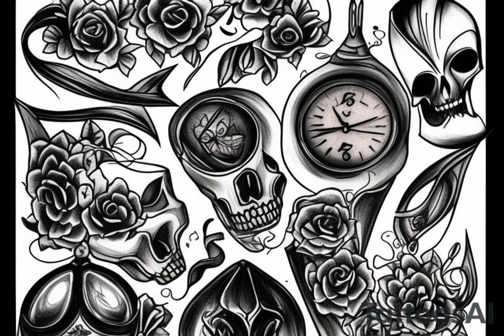 Hourglass and reaper tattoo idea