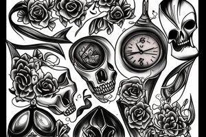 Hourglass and reaper tattoo idea