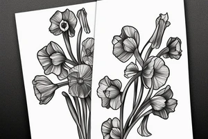 Sweet pea flower narcissus flower tattoo idea