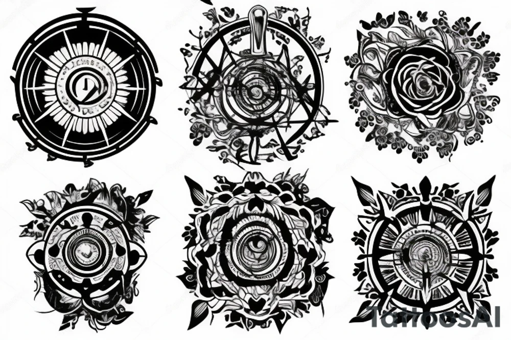 Love, compass, Forrest tattoo idea