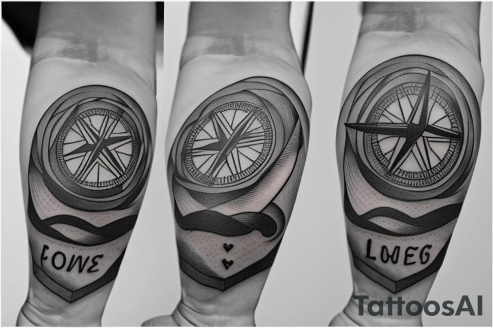 Love, compass, Forrest,music tattoo idea