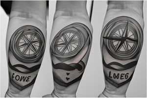 Love, compass, Forrest,music tattoo idea