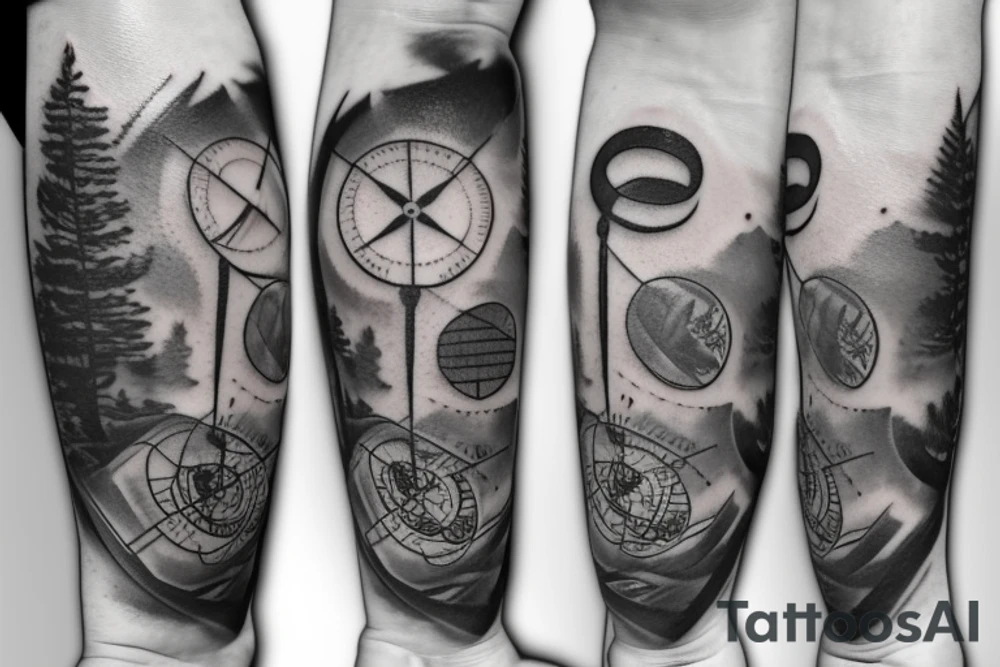 Love, compass, Forrest, music tattoo idea