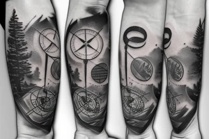 Love, compass, Forrest, music tattoo idea