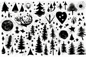 Love, forest, hiking, stars tattoo idea