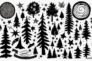 Love, forest, hiking, stars tattoo idea