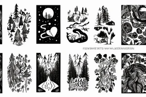 Love, forest, hiking, music, Orion tattoo idea