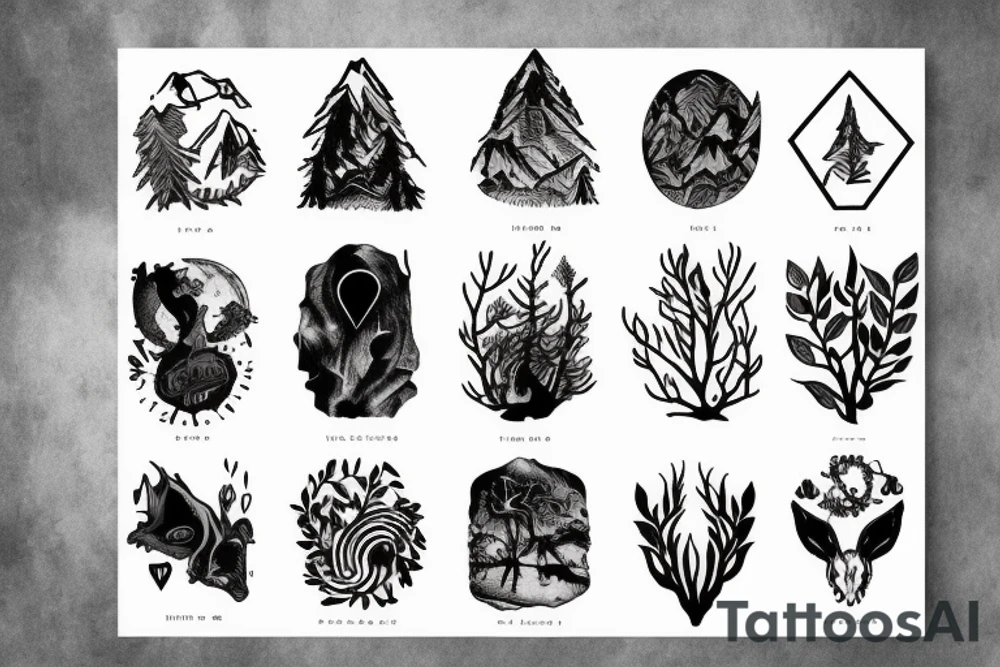 Love, forest, hiking, music, Orion tattoo idea