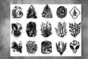Love, forest, hiking, music, Orion tattoo idea