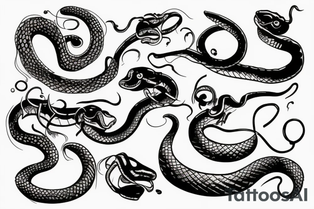 snake technology tattoo idea