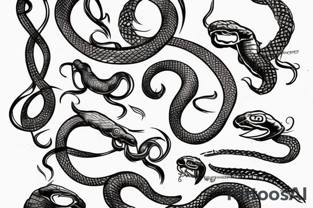 snake technology tattoo idea
