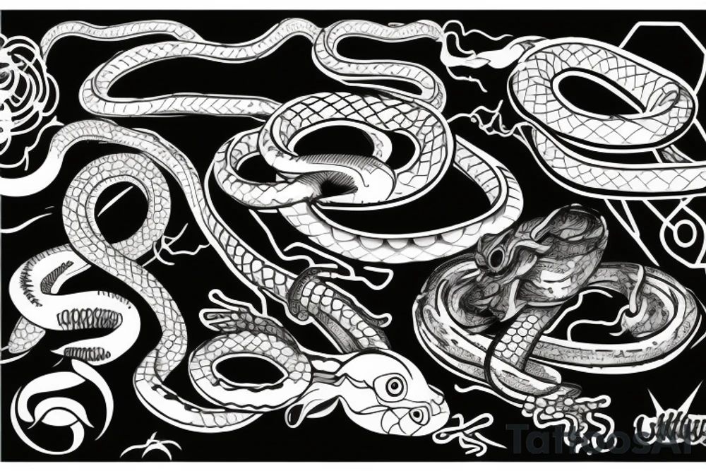 snake technology tattoo idea