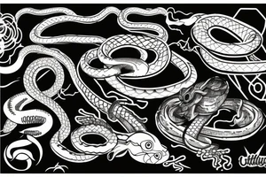 snake technology tattoo idea